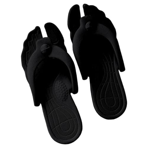 Lightweight Travel Slippers for Women and Men, Quick-Dry Bathroom Slides with Cushioned Sole, Non-Slip Indoor Outdoor Beach Sandals, Foldable Design for Easy Packing(Black, 3.5) — view 4