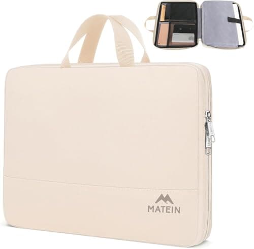 MATEIN Laptop Bag 15.6 Inch, TSA Laptop Case 15.6 Inch for Men Women, Beige