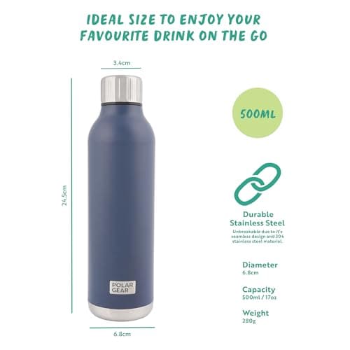 Polar Gear 500ml Metal Water Bottle - Insulated Water Bottles Leakproof — view 2