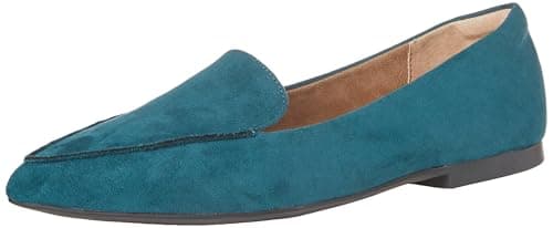 Amazon Essentials Women's Loafer Flat, Dark Turquoise Microsuede, 6 UK Wide