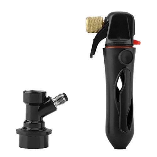 Portable Homebrew Keg Charger Handheld CO2 Injector Draft Beer Dispenser Beer Wine Soda CO2 Charger with Ball Lock for Homebrew Soda Valve(Black)