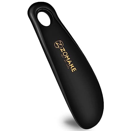 ZOMAKE Shoe Horn, Small Plastic Shoehorn for Men Women Kids (Black)