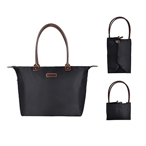 NOTAG Tote Bag, Stylish Waterproof Nylon Tote Handbag Ladies Tote Shopping Bag for Travel Beach (Wine Red) — view 6