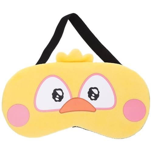 COMPUKAS Portable Sleep Mask and Comfortable to Wear Design with Lightweight Cloth Material Featuring Creative Yellow Cartoon Pattern for Eye for Travel and Home Sleeping