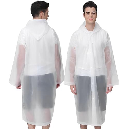 Cosowe Rain Poncho Raincoats for Adults, 2 Pack Reusable Rain Jacket Rainwear with Hoods and Sleeves, Waterproof for Emergency, Outdoors, Camping, Disney — view 4