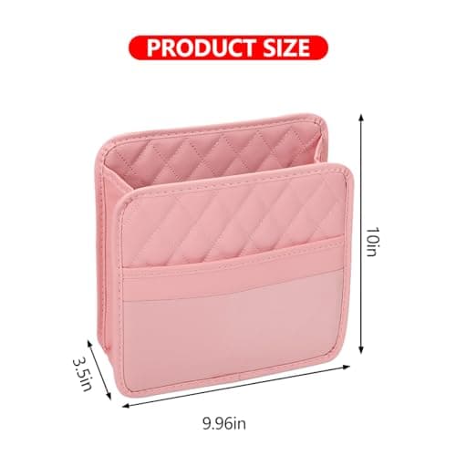 Mandark PU Leather Car Seat Back Organizer, Pink — view 2