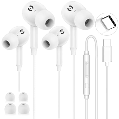 USB C Headphones for iPhone 17 16 15, Type C Earphones Wired USB C Earbuds
