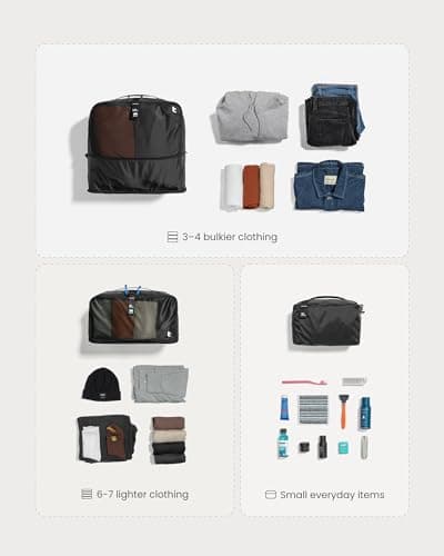 tomtoc 3 Set Packing Cubes for Travel, Compression Expandable Organizers — view 6
