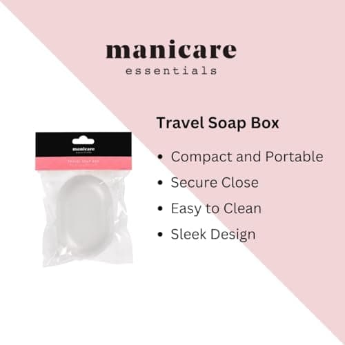 Manicare Travel Soap Case, Portable Soap Box, Frosted Plastic Container To Keep Soap Clean, Bathroom And Travel, Waterproof Soap Dish With Lid, Minimises Mess In Wash Bag, Shower And Bath Accessory — view 2