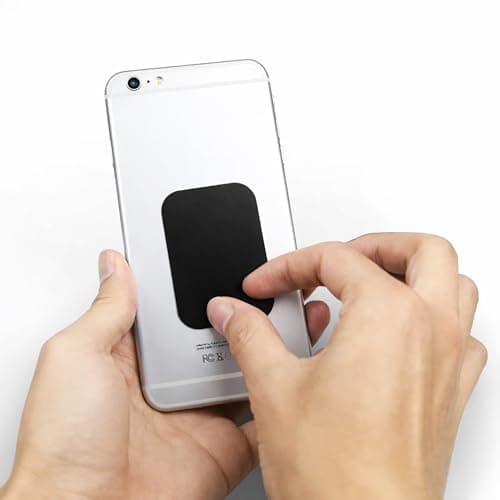 BOULTON Metal Plate for Magnetic Phone Holder - Pack of 2 | Thin Round and Rectangle Adhesive Stickers | Phone Case for Car Mount Magnet Sticky Pads — view 5