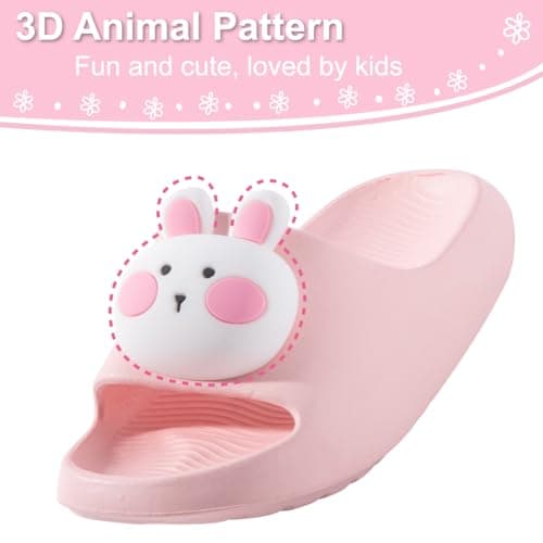 Kids Slide Sandals Toddler Summer Slippers Boys Girls Beach Flip Flops Anti-Slip Pool Sliders for Children Pink Toddler UK 6.5/7 (Label Size 160mm) — view 3