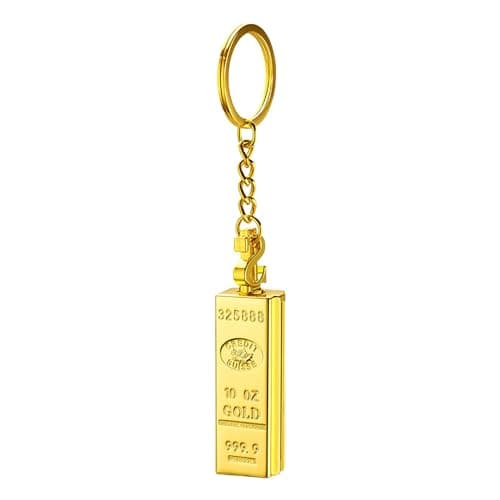 Rechargeable LED Keychain Torch 1 Emergency Camping Light Compact Portable Outdoor Flashlight for Travel (Gold, One Size)