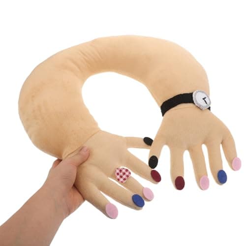 Gatuida Creative Neck Pillow Funny Hand-shaped Novelty Pillow for Airplane Travel U-shape Design Lightweight Portable for Home Office Road Trips — view 4