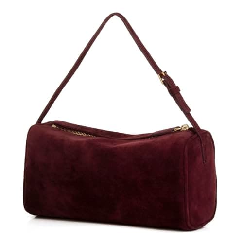 DONNAIN Suede Bag for Women Leather Crossbody Bag Ladies (Burgundy)