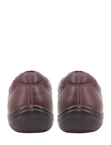 Amber Ladies Extra Wide EEE Fit Leather Lace Up Walking Shoes Burgundy — view 5