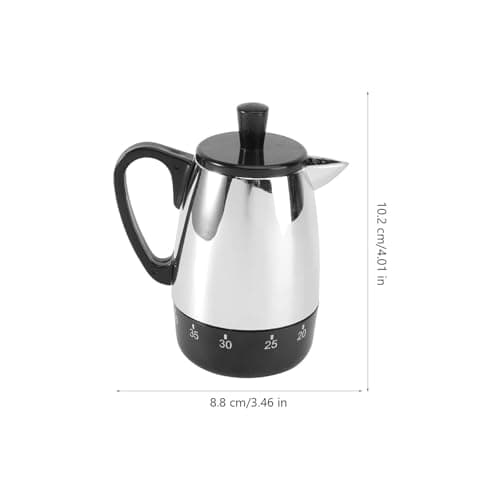COOLHIYA Kitchen Baking Timer Mechanical Timer 60-minute Kettle Shape Plastic Metal No Batteries Required One-click Operation Suitable for People with Autism and Old Grandma Home Kitchen — view 2