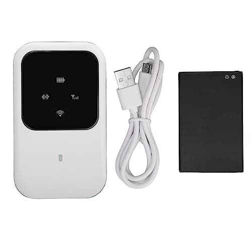 Haofy M80 Slim Portable 4G WiFi Router for Car Travel with LED Display, 10 Users, White, 1 X 4G WiFi Router 1 X Battery, 7/8/10,