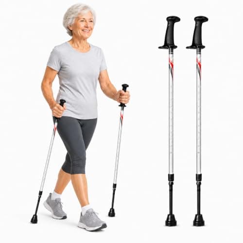 Activator Rehabilitation Poles (Red/Silver) walking poles for Parkinson’s, balance disorders, arthritis, fall prevention, hip/knee rehab, spinal stenosis, stability, strength & mobility recovery aids.