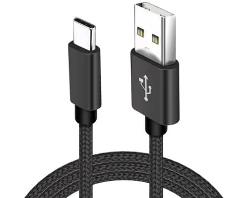 iTechCover Braided USB Cable Charging Cord/Charger Power Lead Wire Compatible with OneOdio A30 Hybrid Active Noise Cancelling Headphones/Black / (3m / 9.9ft) — view 5