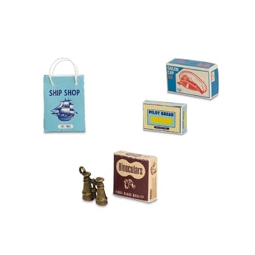 Mouse Mansion To Go – Sailor's Cabin DIY Dollhouse in a Suitcase & Grandpa Sailor 12 CM Plush Mouse | Wooden Furniture, Handmade hammock and metal mini bucket and binoculars | Craft Kit — view 6