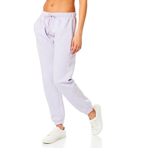 Light & Shade Women's Fleece Joggers Cuffed Sweatpants, Lavender, S — view 6
