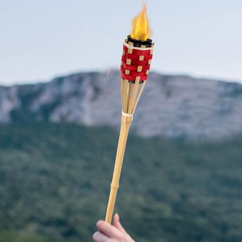2pcs Bamboo Torch Outdoor Lighting for Yard and Lawn — view 4