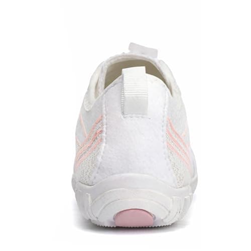 Shephorion Barefoot Water Shoes for Women Men, Quick Dry Aqua Beach Shoes with Wide Toe Box, Non-Slip for Swim Surf Diving Hiking Gym,White/Orange, 8 UK — view 2