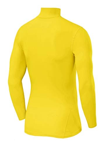 TCA Men Long Sleeve Compression Shirt, Athletic Workout Sports Undershirt Base Layer Top - Sonic Yellow, S — view 2
