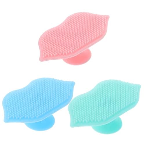UTHCLO 3pcs Silicone Cleansing Brush Scrubber Cleaning Brushes Scalp Scrub Massager Silicone Bath Brush Soft Face Brush Shower Dandruff Brush Lip Scrub Exfoliator Foot Cleaner