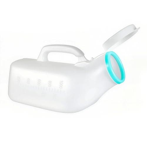 Urine Bottles Male Spill Proof Urine Bottle Male Urinal Bottles for Men 1000mL Thick Plastic Pee Bottle for Men Portable Urinal Bottle with Lid for Hospital Elderly Travel Bottle and Emergency