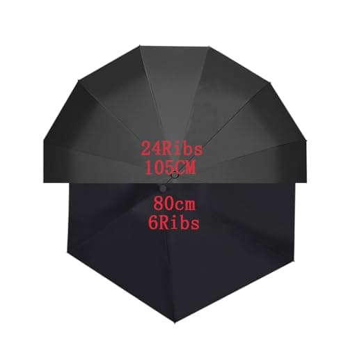 Maibar Umbrella Windproof Strong 24 Ribs Compact Umbrellas Sun UV Protection spf 50 Folding Travel Large Auto Open Close Umbrellas Umbrella (Pink) — view 6