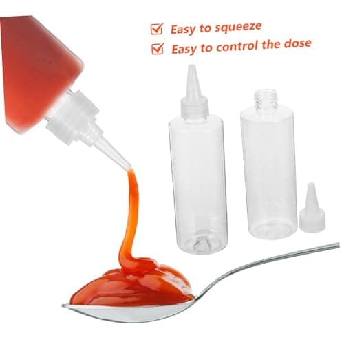 CIYODO 12pcs 250ml Pet Plastic Squeeze Bottles with Precision Nozzle — view 3