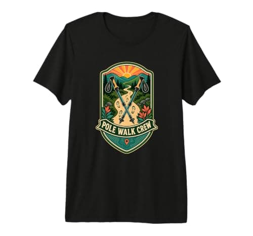 Pole Walk Crew Nordic Walking Trail Group Premium T-Shirt