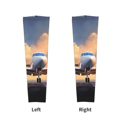 kkvhhyuo Arm Sleeves for Men Women, airplane Print Cooling Protective Sleeve Covers Sun Protection Sports Sleeve for Gardening Cycling Hiking Outdoor Sports — view 4