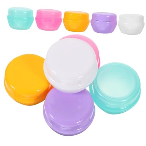 10 Pack Travel Size Cream Jars 10g Plastic Refillable with Lids
