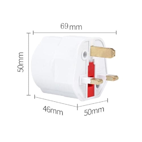 European 2-pin to UK 3-pin Plug Travel Adapter | Fused (13A) | Conforms to UK Safety Regulations and Electrical Circuits | (NOT for UK Shavers/Toothbrushes Bathroom Plugs)(1 Pack), White — view 5