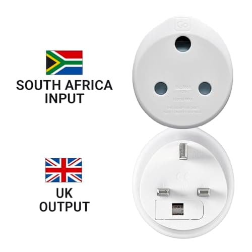 Go Travel South Africa to UK Plug Adapter, earthed & compact — view 3