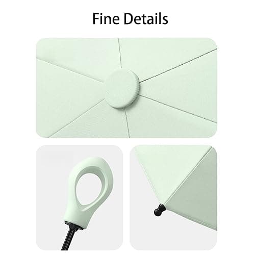 Mini Sun Travel Umbrella Ring handle Coating Layer Fabric Blocking/anti UPF 50 UV Protection 99.9% Compact Folding Purse Umbrella/Lightweight Small Portable Backpack/Rain Sun/Men Women Kids — view 6