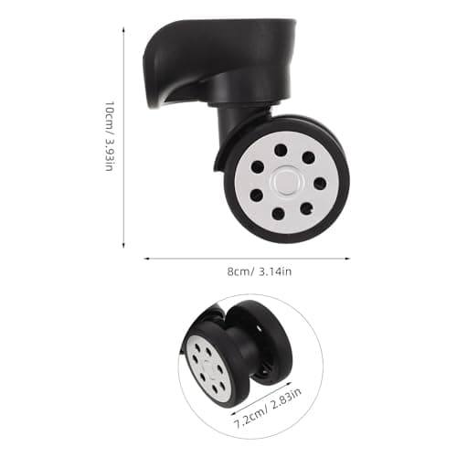 Milisten 2pcs Luggage Wheel Replacement with 360° Swivel Silent Casters, Sturdy Metal and Plastic Construction, Easy Installation for Travel Suitcase Mobility at Airport or Road Trips — view 2