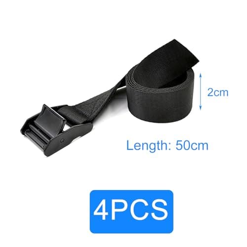 SHUBEIEUMI Tie Down Straps, 4 Pack Straps with Buckles, 2cm x 50cm(Black) — view 2