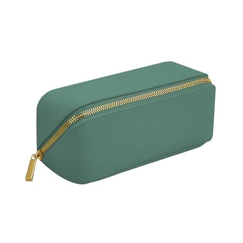Bagbase - Open Flat Mini Accessory Case - Travel Essentials, Makeup Bag, Bathroom Accessory, Cosmetic Bags - with a Zippered Compartment and More - 100% Leather-Look PU