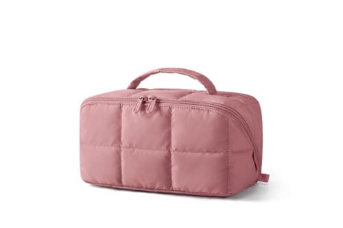 BAGSMART Travel Makeup Bag, Flat Lay Make up Bags for Women