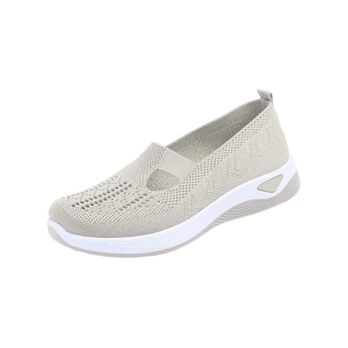 School Shoes for Students，Wide Fit Ladies Breathable Mesh Walking Running Trainers Slip On Comfortable Arch Support Soft Sole Athletic Tennis Sneakers Non Slip Low Top Orthopedic Shoes — view 3
