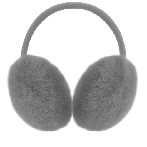 Winter Ear Muffs Adjustable Plush Thermal Furry Earmuffs Soft Unisex Cute Winter Ear Warmers Fluffy Headband Outdoor Ear Protector For Adults Girls Boys Women Men Wind Cold Weather Supplies Grey (1pc)