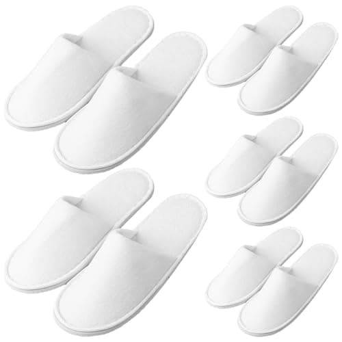 Hilai 5 Pairs of Disposable Slippers for Kids, Breathable & Non-Slip Room Slippers for Hotels, Travel & Home, Towel for Children Aged 4-8 — view 3