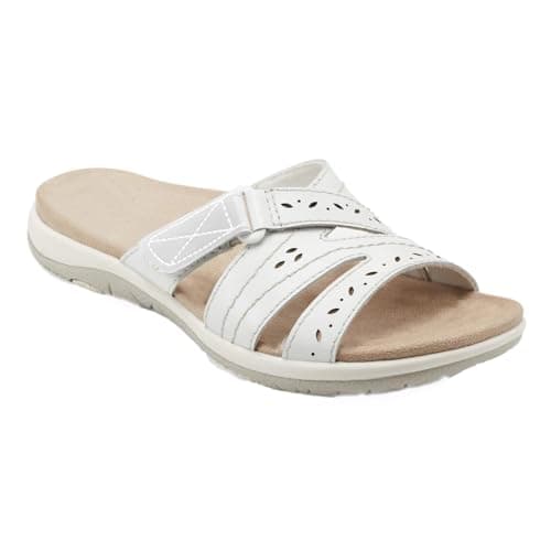 Ladies Flat Sandals Wide Fit Slip On Slide Sandal Open Toe Comfortable Breathable Classic Casual Lightweight Beach Sandals Summer Pool — view 2