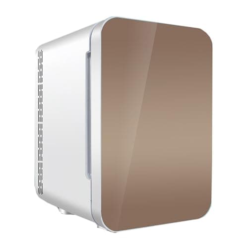 GIZNXBA 20L Mini Fridge, Large Capacity Compact Cooler And Warmer, Single Door Compact Refrigerator, Mini Skincare Fridge For Cars, Road Trips, Homes, Offices(Color:/Gold,Size:110V)