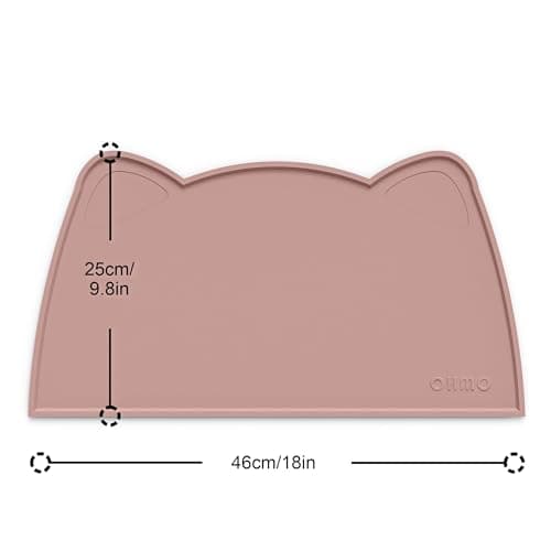 OHMO Silicone Cat Food Mat for Food&Water Bowls, 46x25cm, Coral — view 2