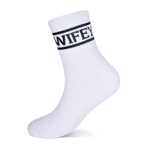 mpeter Wifey Hubby Bride Crew Socks for Wedding, Bachelorette Party Gifts, Wife of The Party, Honeymoon Essentials, Black 2 Pairs, 5-12.5 — view 4