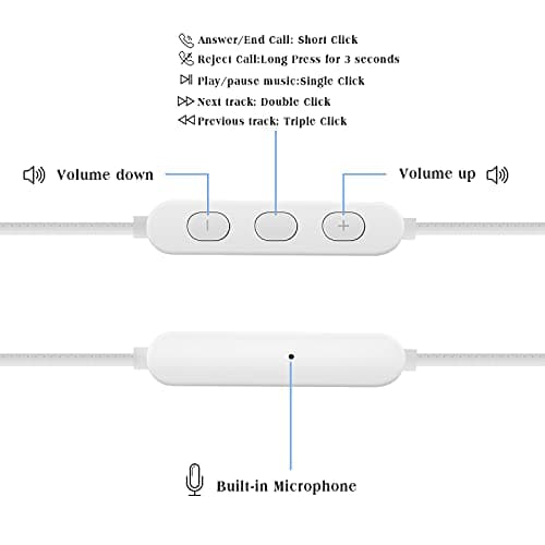 Yiwiso Sleep Headphones, Soft Earphones Wired for Sleeping, Sleep Earpbuds for Side Sleeping, In-Ear Headphones with Mic and Volume Control, Noise-Isolating, Travel, Relaxation (White) — view 5